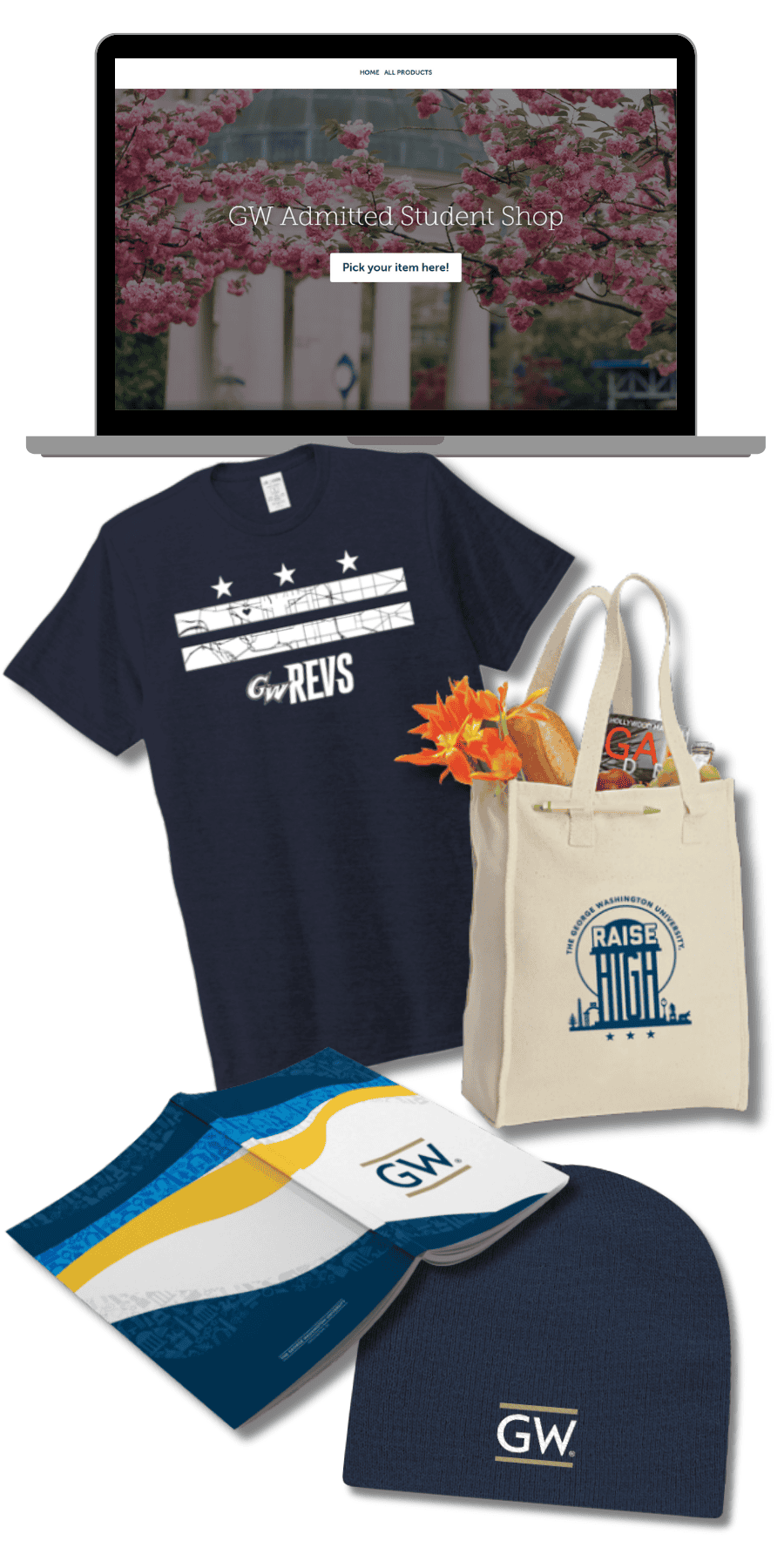 Sustainable admitted student welcome merch